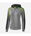 Erima Damen Trainingsjacke LIGA 2.0 mit Kapuze grau/schwarz/grün
