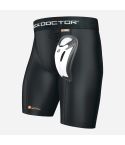 ShockDoctor Core Compression Shorts mit Tiefschutz BioFlex Cup, schwarz