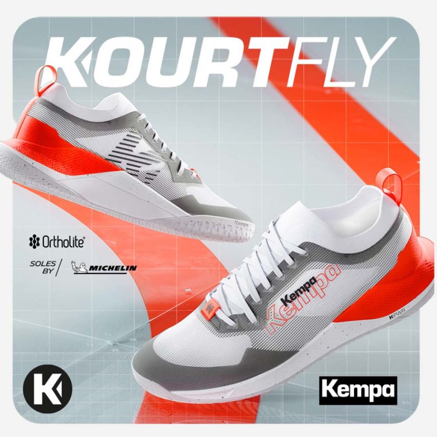 Kempa Kourtfly Two weiss/schwarz/fluo rot