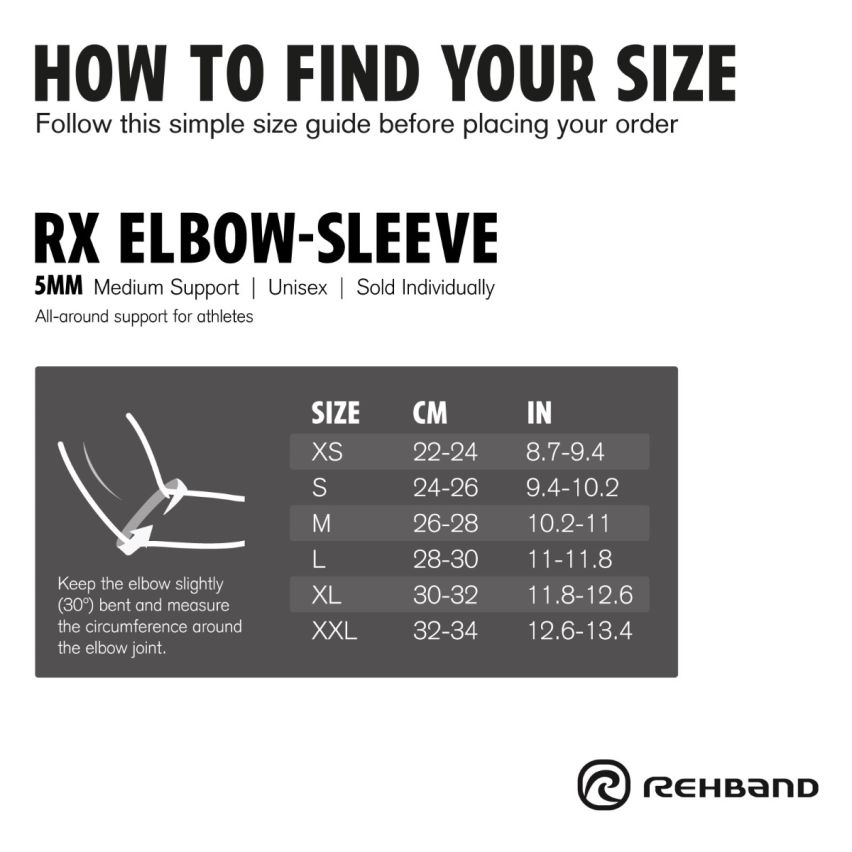 Rehband RX Elbow Sleeve 5mm black