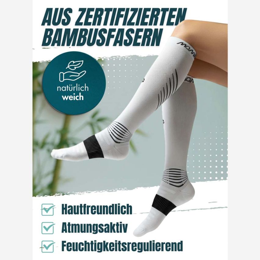 momevo BambooSox Kompressionsstrümpfe (2-Paar)