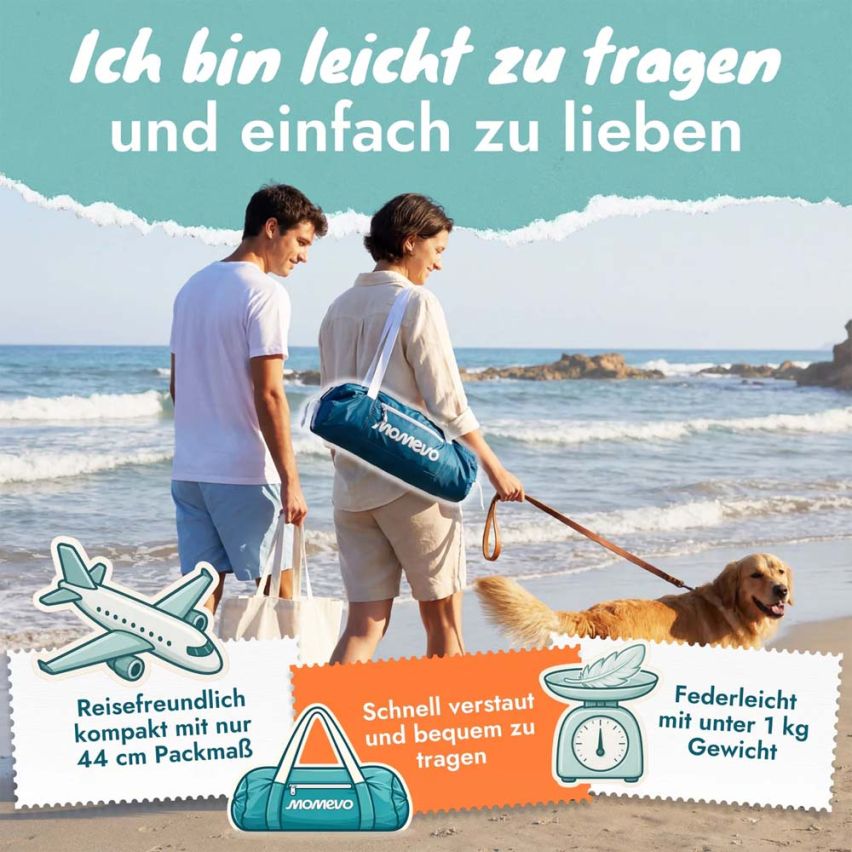 momevo Sunsail Tipi Strandzelt Sonnensegel UPF50+ petrolblau