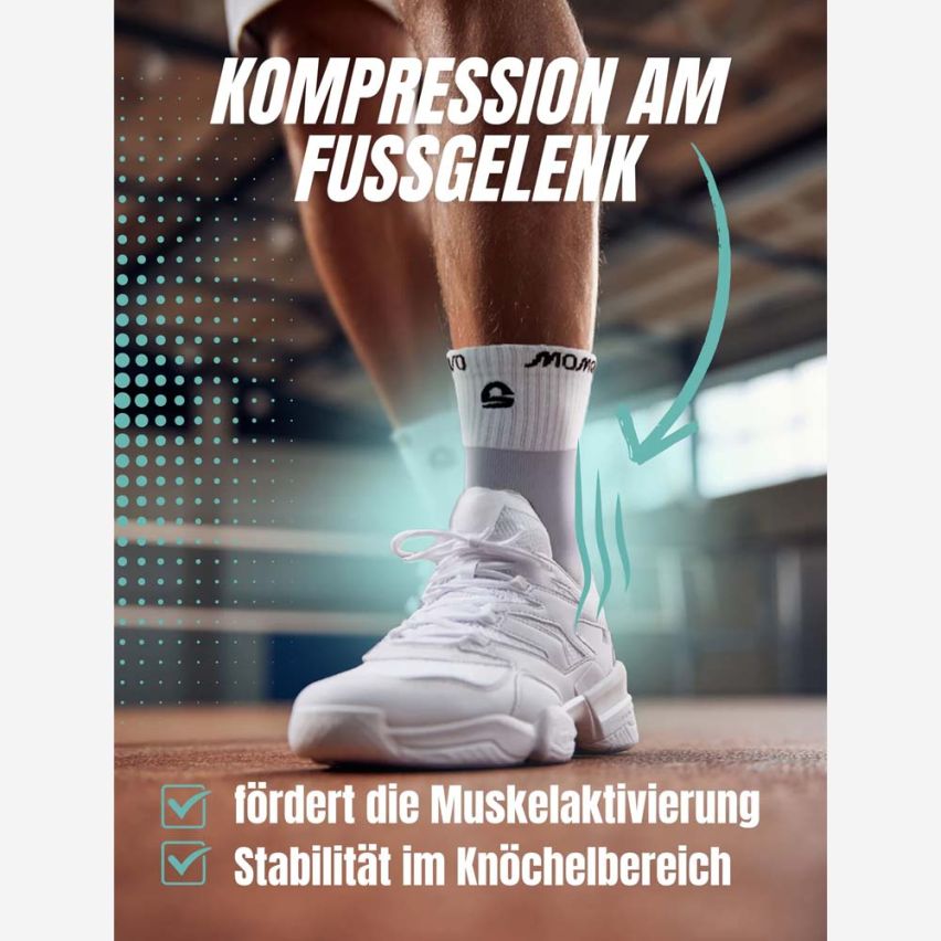 momevo VolleySox Volleyballsocken mit Grip-Pads weiss