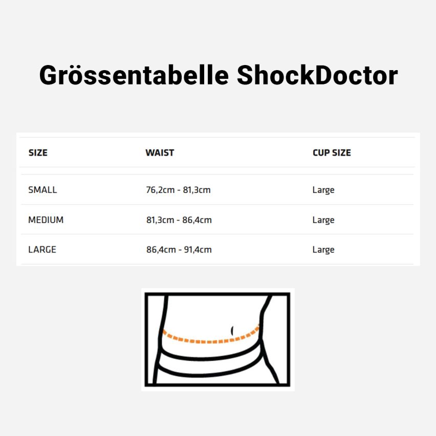 ShockDoctor Core Compression Shorts mit Tiefschutz BioFlex Cup, schwarz