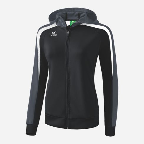 Erima Damen Trainingsjacke LIGA 2.0 mit Kapuze schwarz/grau